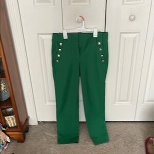 White House Black Market Green Cropped Pants